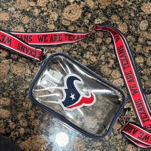 Logo Athletic Clear Crossbody Bag with Red and Blue Accents